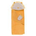 Súprava žltej bavlnenej detskej osušky s kapucňou a žinky 80x114 cm Sous mon Baobab – Moulin Rot