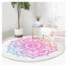 Bielo-ružový prateľný okrúhly koberec vhodný pre robotické vysávače ø 100 cm Comfort – Mila Home