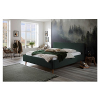 Zelená menčestrová dvojlôžková posteľ Meise Möbel Mattis Cord, 180 x 200 cm