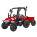 mamido Detský elektrický traktor s prívesom Blast 4x4 červený