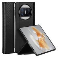 Huawei Mate X3, bočné otváracie puzdro, kožený chrbát, stojan, Dux Ducis Bril, čierna