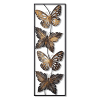 Kovová nástenná dekorácia 100x35 cm Butterfly - Wallity