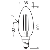 OSRAM LED žiarovka s vláknom E14 2,2W 4000K 470lm