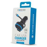 Auto nabíjačka Forever CC-02 2xUSB 3A s káblom micro-USB čierna