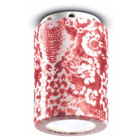 PI stropné svietidlo, kvetinový vzor, Ø 8,5 cm červená / biela