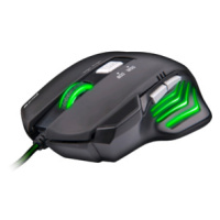 Herná myš C-TECH Akantha (GM-01G), casual gaming, herná, zelené podsvietenie, 2400DPI, USB