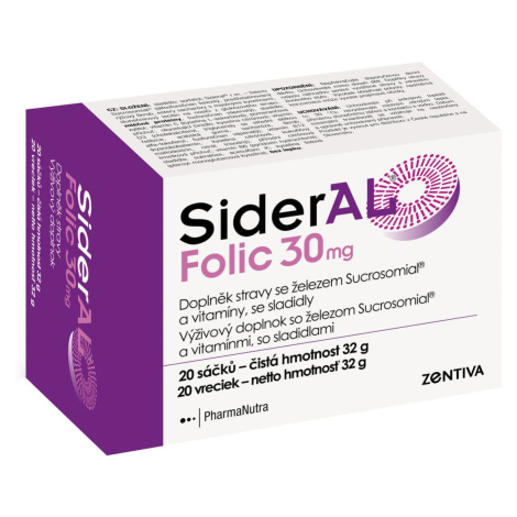 SIDERAL Folic 30 mg 20 vrecúšok