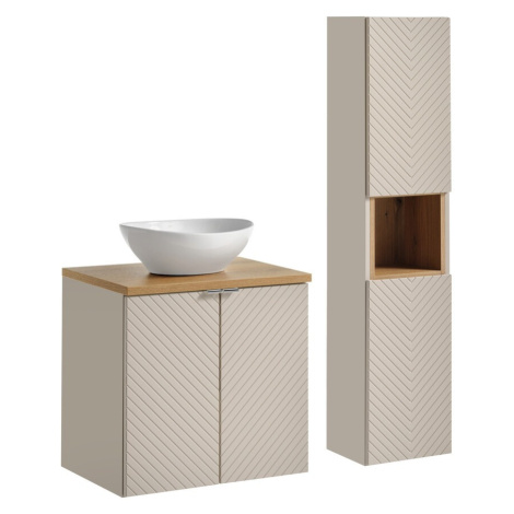 Kúpeľňová zostava Viva Cashmere Lola so skrinkami a umývadlom 60 cm kašmírová Comad