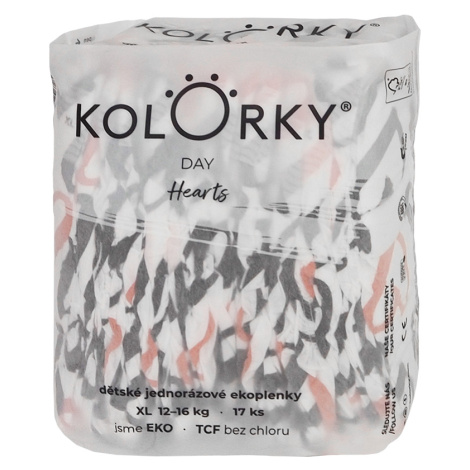 KOLORKY DAY - srdce - XL (12-16 kg) jednorázové ekoplienky 17 ks