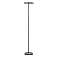 Čierna LED stojacia lampa so stmievačom so skleneným tienidlom (výška  180 cm) Dent – Fischer & 