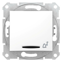 Tlacidlo (1/0So) 10A/12V~ pikt.zv. (PS) biela Sedna (Schneider)