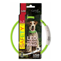 Obojok Dog Fantasy LED nylon zelený 45cm