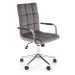 HALMAR Gonzo 4 kancelárska stolička sivá (Velvet) / chróm