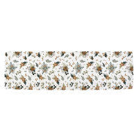 Bavlnený behúň na stôl s vianočným motívom 40x140 cm Festive Flowers – Butter Kings