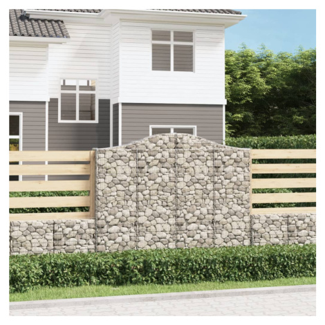 vidaXL Oblúkové gabiónové koše 4ks 200x30x160/180cm pozinkované železo