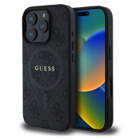 Guess PU Leather 4G Colored Ring MagSafe kryt iPhone 16 Pro Max čierny