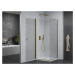 MEXEN/S - Pretoria štvorcový sprchovací kút 90x90, transparent, zlatý + vanička 852-090-090-50-0