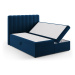 Tmavomodrá boxspring posteľ s úložným priestorom 160x200 cm Gina – Milo Casa