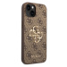 Guess PU 4G Metal Logo Zadný Kryt pre iPhone 14 Max Brown