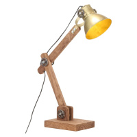 vidaXL Industriálna stolová lampa mosadzná okrúhla 58x18x90 cm E27