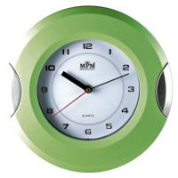 Nástenné hodiny MPM, 2506.4170 - zelená svetlá/strieborná, 27cm