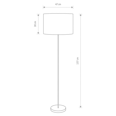 Hotelová stojacia lampa, ecru/chróm