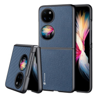 Huawei P50 Pocket, plastový zadný kryt + silikónový rám, zadný kryt z reflexnej tkaniny, mriežko