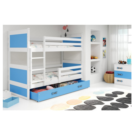 Detská poschodová posteľ RICO 190x80 cm Modrá Biela BMS