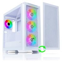 EVOLVEO Ptero Q2+, 2x predný panel - sklo/mriežka, 4x ventilácia, skriňa ATX - bielá