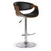 HALMAR H-100 barová stolička čierna / orech / chróm
