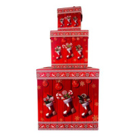 TORO Darčeková krabička so stuhou TORO set 3ks červené vianoce