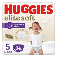 HUGGIES® Elite Soft Pants Nohavičky plienkové jednorázové 5 (12-17 kg) 34 ks