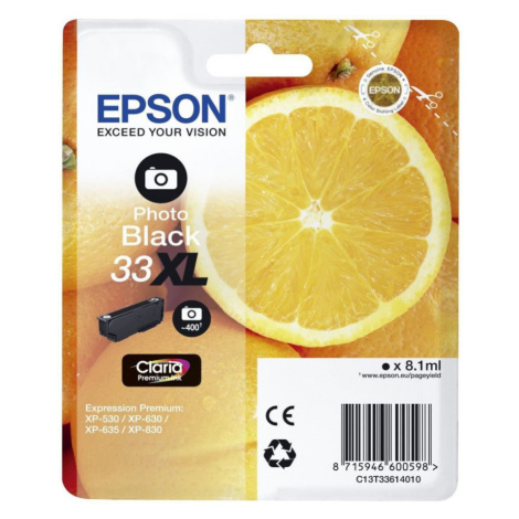 Epson T33614012, T33XL foto čierna (photo black) originálna cartridge