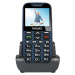 EVOLVEO EasyPhone XD, mobilný telefón pre dôchodcov s nabíjacím stojančekom (modrá farba)