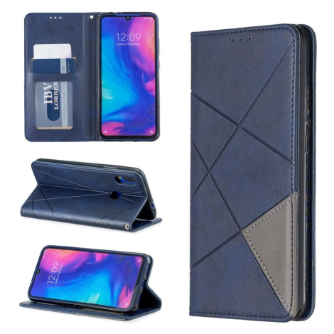 Nokia 2.4, bočné otváracie puzdro, stojan, geometrický vzor, Wooze DesignBook, modrá