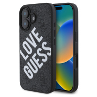 Guess Leather 4G Big Love Kryt s MagSafe pre iPhone 16, Čierny