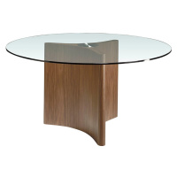 Estila Luxusný okrúhly jedálenský stôl Vita Naturale z dreva a skla 150cm