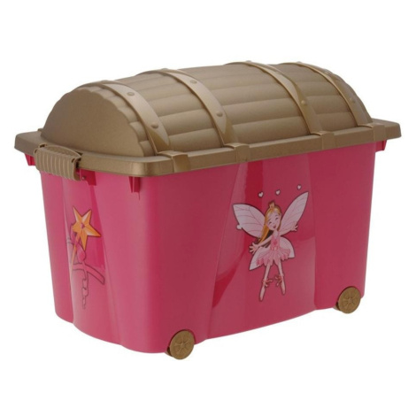 Pojízdná truhla na hračky s princeznou PITRU 57 l růžová DekorStyle