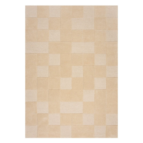 Béžový vlnený koberec 290x200 cm Checkerboard - Flair Rugs