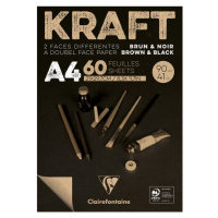 CLAIREFONTAINE KRAFT - Kraft papier na suché a mokré techniky A4 (60 listov)