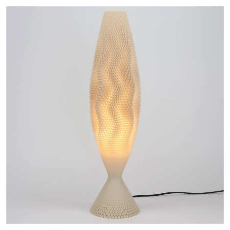 Stolná lampa Koral z organického materiálu, ľan, 65 cm Tagwerk