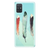 Odolné silikónové puzdro iSaprio - Three Feathers - Samsung Galaxy A71