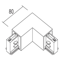 Ivela 90° rohový uzemňovač zvonku pre LKM quadro, biely