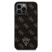 Guess PU Leather 4G Triangle Metal Logo Zadný Kryt pre iPhone 15 Pro Max Black