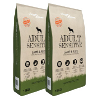 vidaXL Prémiové krmivo pre psov Adult Sensitive Lamb & Rice, 2 ks, 30 kg