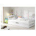 Expedo Detská posteľ ARDENT P1, biela, 90x200 cm + matrac + rošt ZADARMO