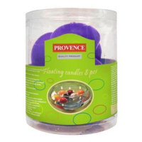 Provence Neparfumovaná plávajúca sviečka PROVENCE 8ks fialová