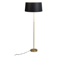 Stojacia lampa zlatá / mosadz s čiernym tienidlom nastaviteľná 45 cm - Parte