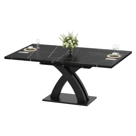 OKWISH JEDÁLENSKÝ stôl 120(160)/80/76 cm čierny rozkladací z MDF a kovu