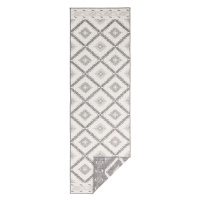 Sivo-krémový vonkajší koberec NORTHRUGS Malibu, 80 x 350 cm